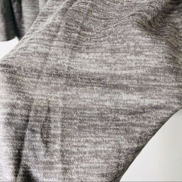 Joan Vass Gray Heathered 3/4 Sleeve Open Front Cardigan - Picture 3 of 11